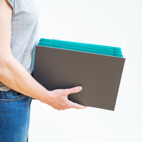 Origami Folio (Teal + Grey) A4