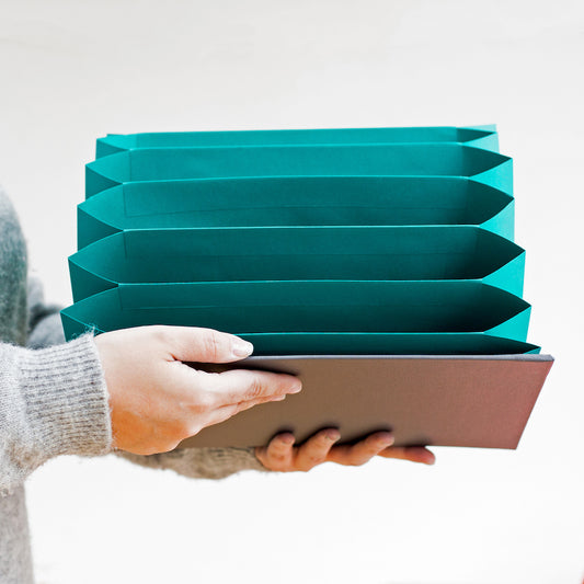 Origami Folio (Teal + Grey) A4