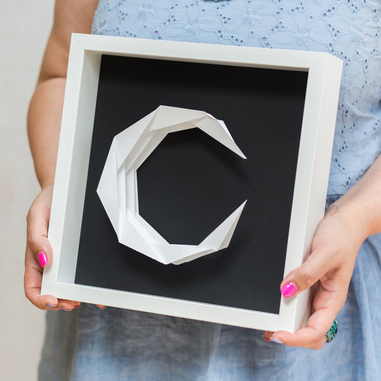 Origami Moon (Framed)