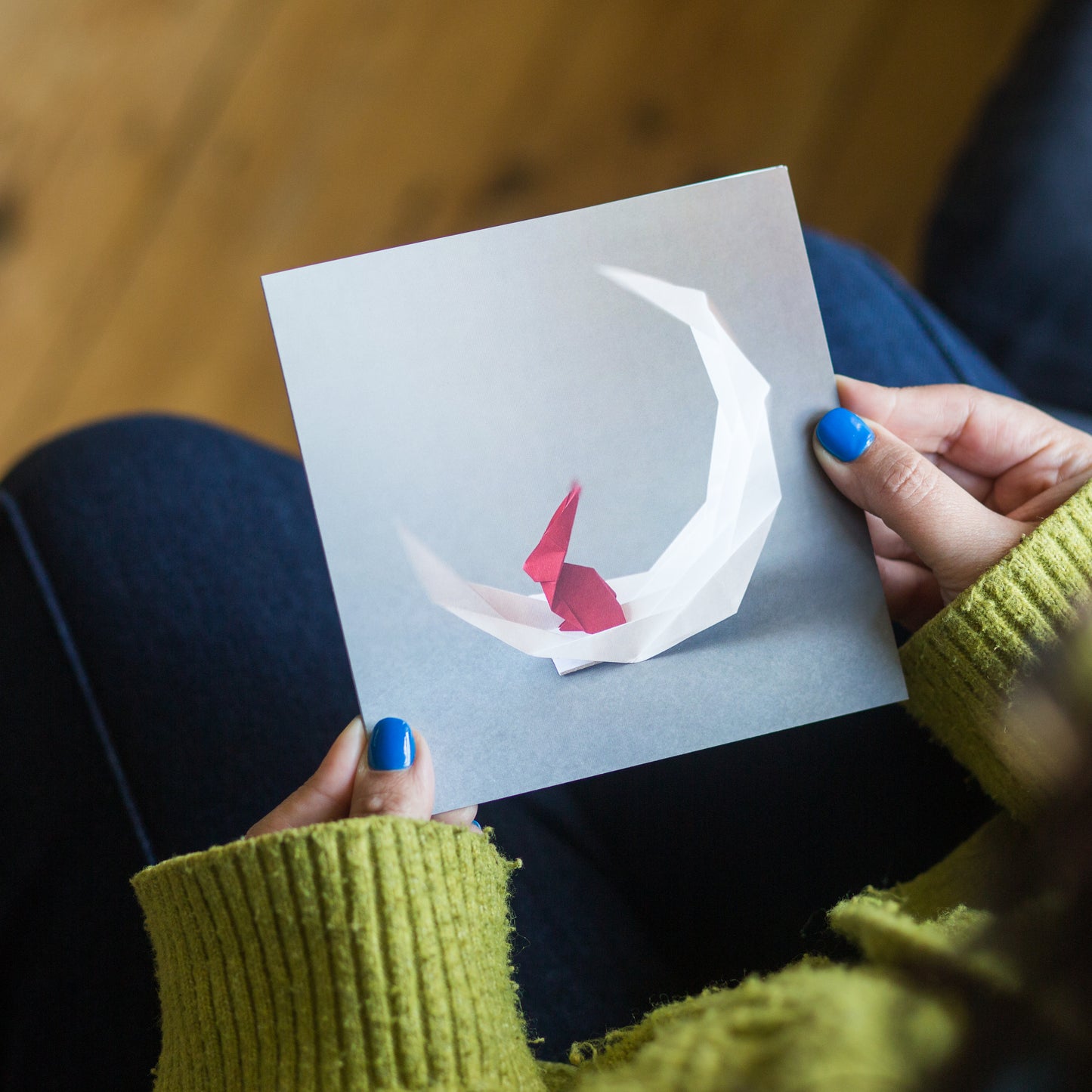 Greeting Card: Rabbit and Moon