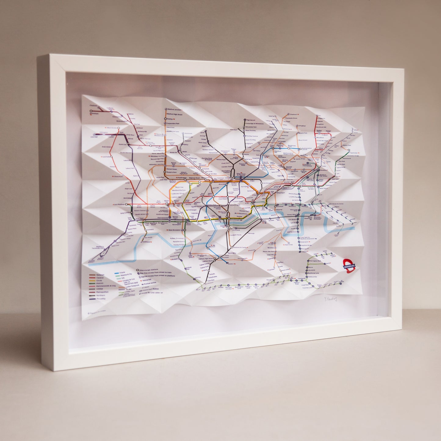 London Underground Tube Origami Map