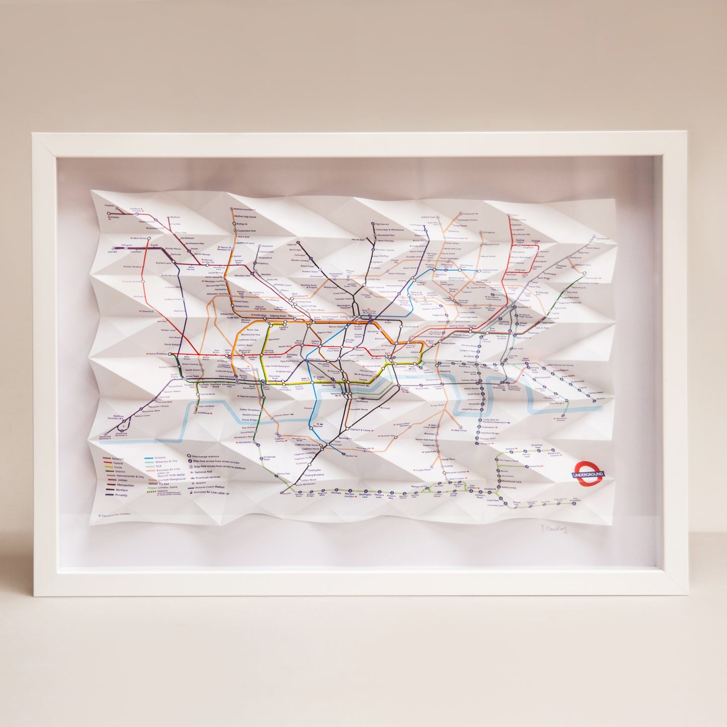 London Underground Tube Origami Map