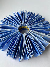 Load image into Gallery viewer, Blue Sewing Circle Book Sculpture
